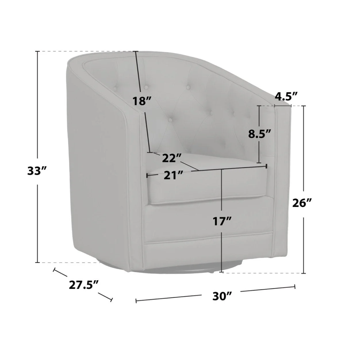 Caddo Swivel Chair [Leathaire] - Image 33